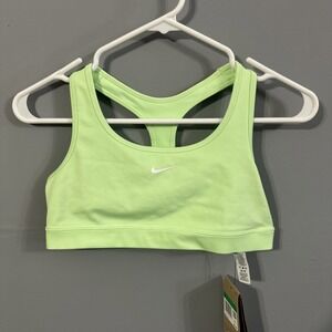 Nike Kids Swoosh Dri-FIT Sports Bra Lime Green FJ7161-376 XL New